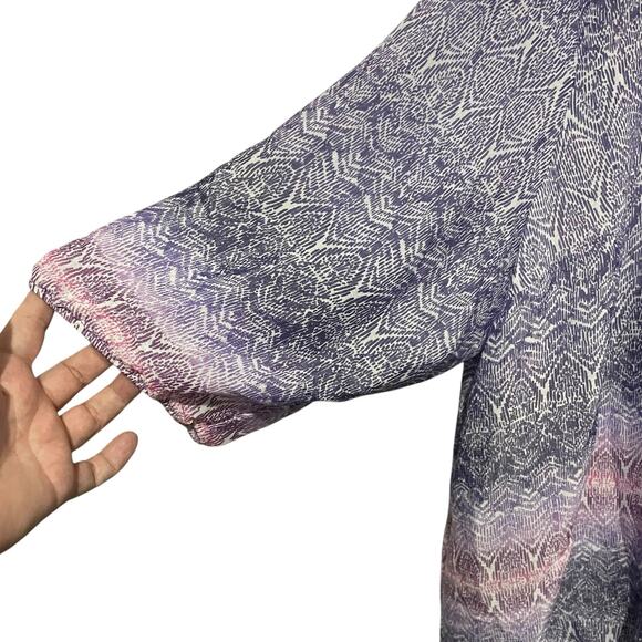 Catherines Womens Blouse Plus Size 30/32W Purple Santa Fe Peasant Top Pullover - Picture 4 of 10